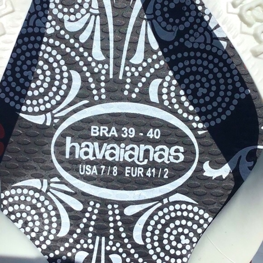 Havaianas White Thong Flip Fop Sandal Size  7/8 - Picture 3 of 8